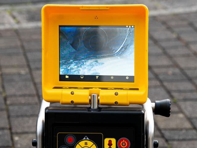 Caméra d'inspection utilisée sur chantier